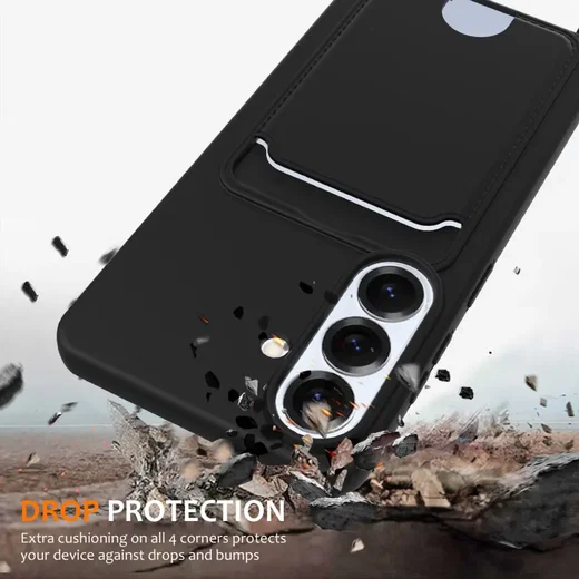Samsung Galaxy S26 Hoesje met Koord en Pasjeshouder Siliconen Zwart afbeelding 2