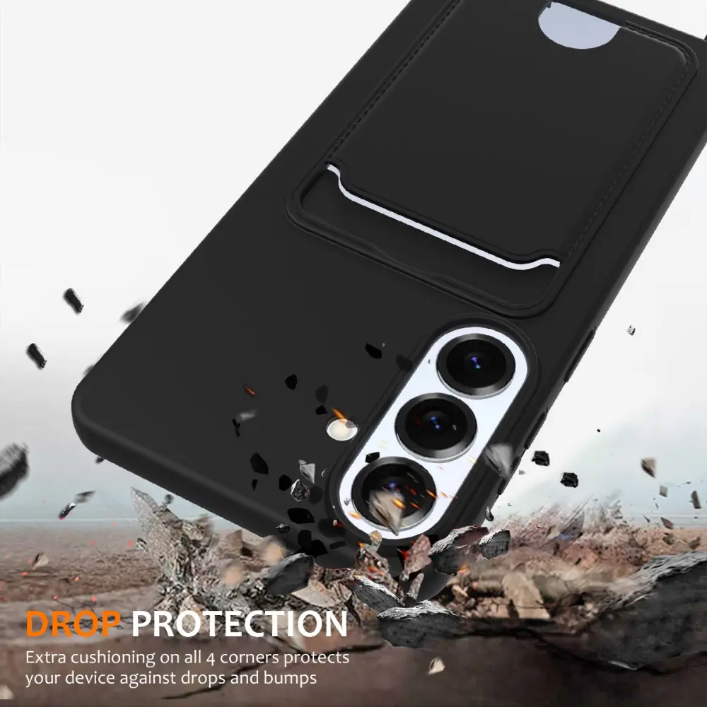 Samsung Galaxy S26 Plus Hoesje met Koord en Pasjeshouder Siliconen Zwart afbeelding 2