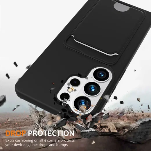Samsung Galaxy S26 Ultra Hoesje met Koord en Pasjeshouder Siliconen Zwart afbeelding 2