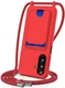 Samsung Galaxy A56 / A36 Hoesje met Koord en Pasjeshouder Siliconen Rood afbeelding 1