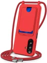 Samsung Galaxy A56 / A36 Hoesje met Koord en Pasjeshouder Siliconen Rood