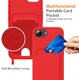 Apple iPhone 16e / 17e Hoesje met Koord en Pasjeshouder Siliconen Rood afbeelding 5