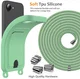 Apple iPhone 16e / 17e Hoesje met Koord en Pasjeshouder Siliconen Groen afbeelding 8