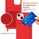 Apple iPhone 15 Hoesje met Koord en Pasjeshouder Siliconen Rood afbeelding 7