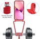 Apple iPhone 15 Hoesje met Koord en Pasjeshouder Siliconen Rood afbeelding 9