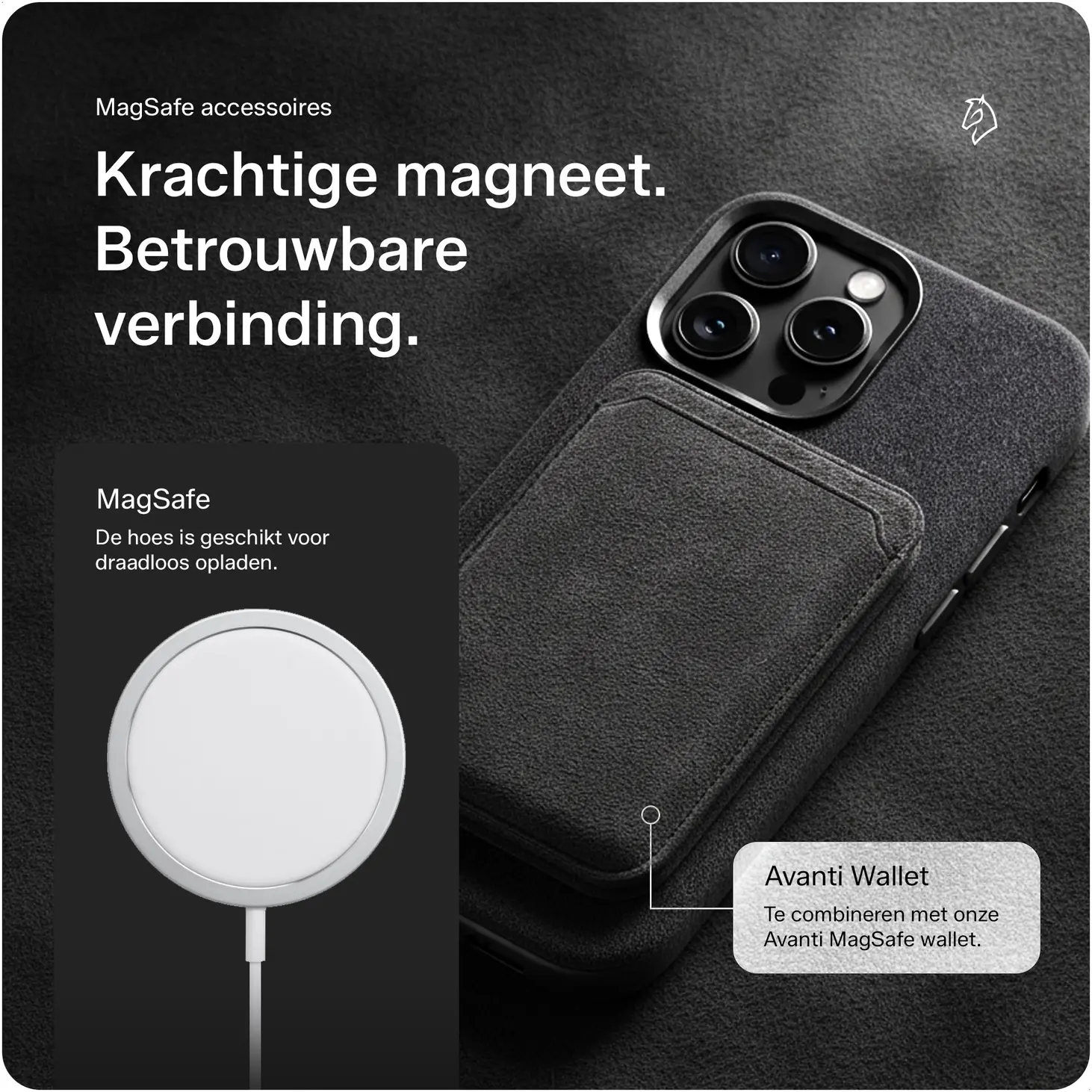 Rosso Avanti Apple iPhone 17e / 16e Hoesje Alcantara MagSafe Back Cover Grijs afbeelding 7