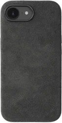 Rosso Avanti Apple iPhone 17e / 16e Hoesje Alcantara MagSafe Back Cover Grijs afbeelding