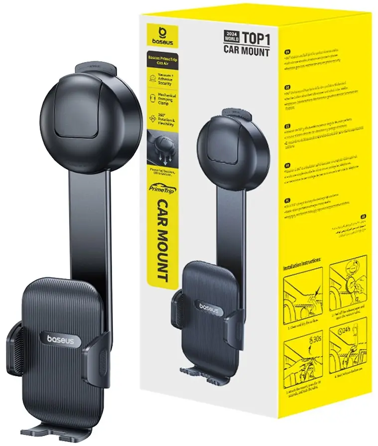Baseus PrimeTrip Dashboard/Raam Telefoonhouder 360° Verstelbaar Zwart afbeelding 11