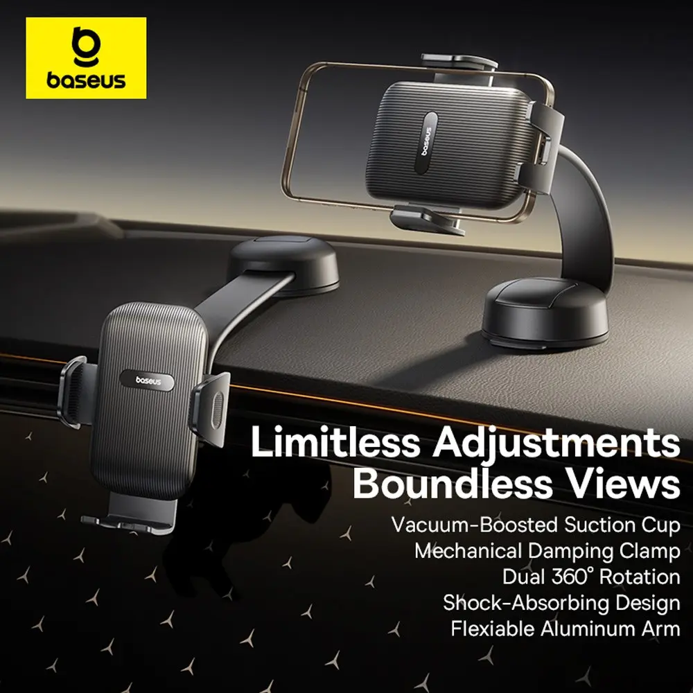 Baseus PrimeTrip Dashboard/Raam Telefoonhouder 360° Verstelbaar Zwart afbeelding 2