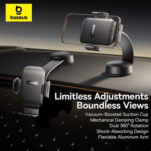 Baseus PrimeTrip Dashboard/Raam Telefoonhouder 360° Verstelbaar Zwart afbeelding 2