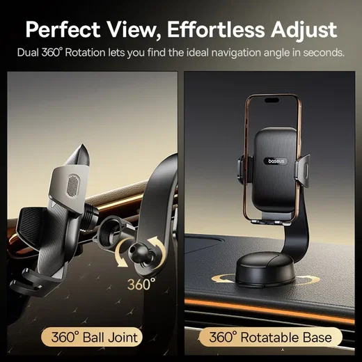 Baseus PrimeTrip Dashboard/Raam Telefoonhouder 360° Verstelbaar Zwart afbeelding 8