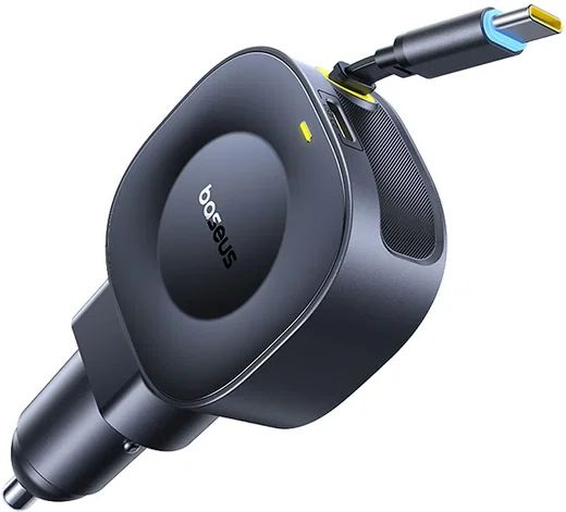 Baseus PrimeTrip VR2 Autolader 30W met Uitrekbare USB‑C Kabel Zwart afbeelding 2