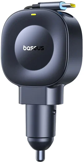 Baseus PrimeTrip VR2 Autolader 30W met Uitrekbare USB‑C Kabel Zwart afbeelding 1