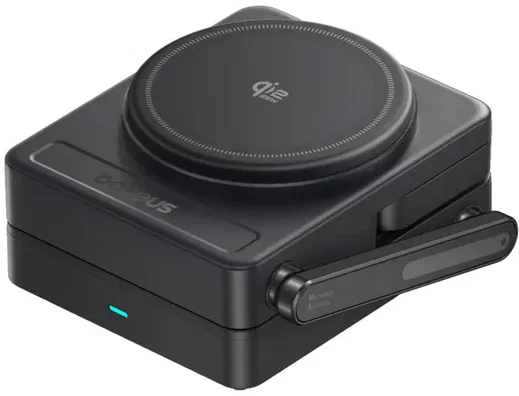 Baseus PicoGo 3-in-1 Draadloze Qi 2.2 Oplader Smartphone/Watch/AirPods 25W Zwart afbeelding 2