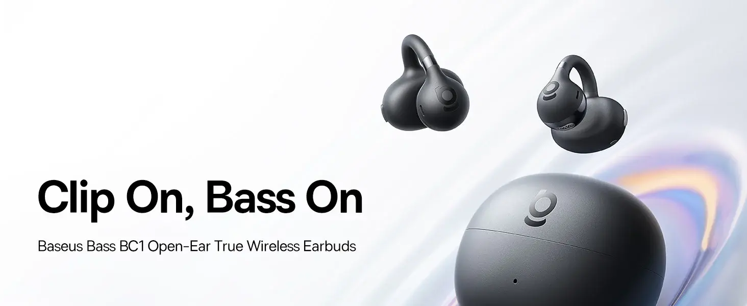 Baseus Bass BC1 Open-Ear True Wireless Draadloze Bluetooth Oordopjes Zwart afbeelding 4