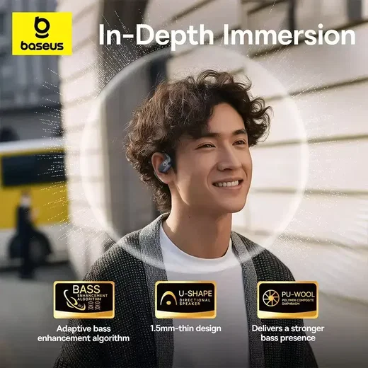 Baseus Eli 2i Fit Open-Ear True Wireless Draadloze Bluetooth Oordopjes Wit afbeelding 8