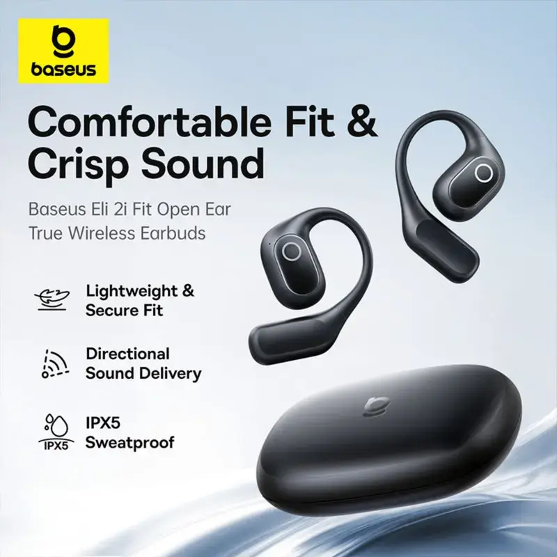 Baseus Eli 2i Fit Open-Ear True Wireless Draadloze Bluetooth Oordopjes Wit afbeelding 11