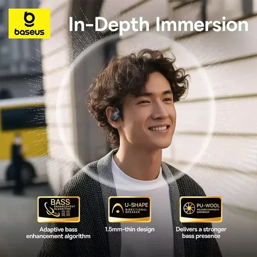 Baseus Eli 2i Fit Open-Ear True Wireless Draadloze Bluetooth Oordopjes Zwart afbeelding 7