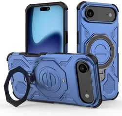 Apple iPhone Air Hoesje MagSafe 360° Standaard Blauw afbeelding