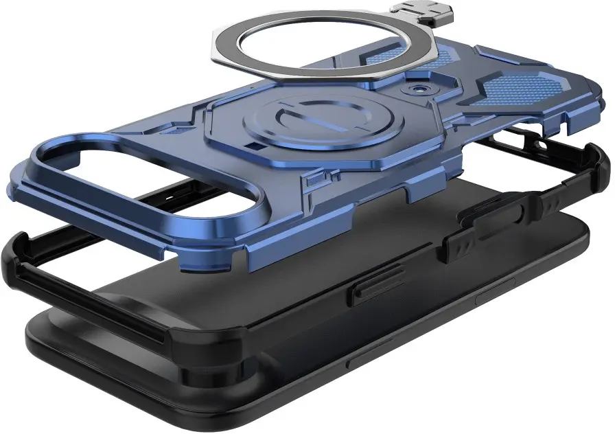Apple iPhone Air Hoesje MagSafe 360° Standaard Blauw afbeelding 5