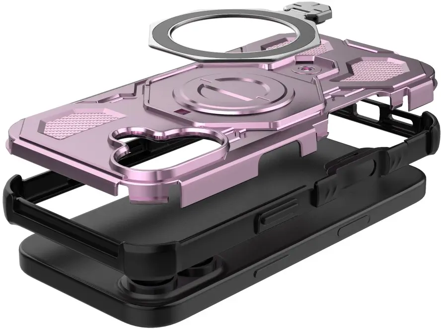 Apple iPhone 17 Hoesje MagSafe 360° Standaard Roze afbeelding 5