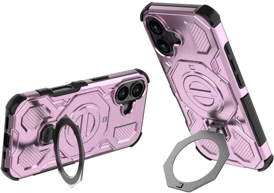 Apple iPhone 17 Hoesje MagSafe 360° Standaard Roze afbeelding 2