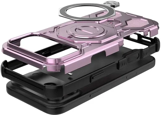 Apple iPhone 17 Pro Hoesje MagSafe 360° Standaard Roze afbeelding 9