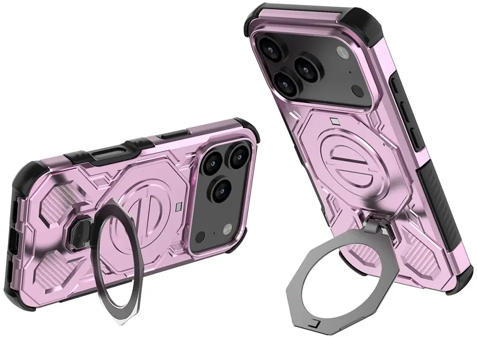Apple iPhone 17 Pro Max Hoesje MagSafe 360° Standaard Roze afbeelding 5