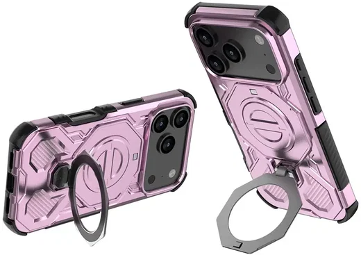 Apple iPhone 17 Pro Max Hoesje MagSafe 360° Standaard Roze afbeelding 5