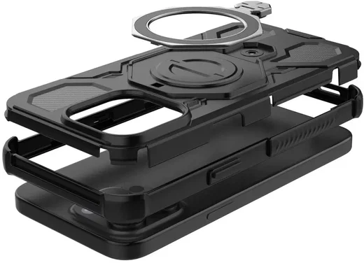 Apple iPhone 15 Pro Max Hoesje MagSafe 360° Standaard Zwart afbeelding 13