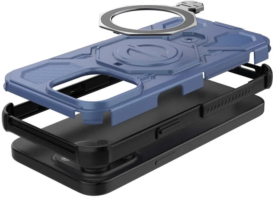 Apple iPhone 15 Pro Hoesje MagSafe 360° Standaard Blauw afbeelding 13