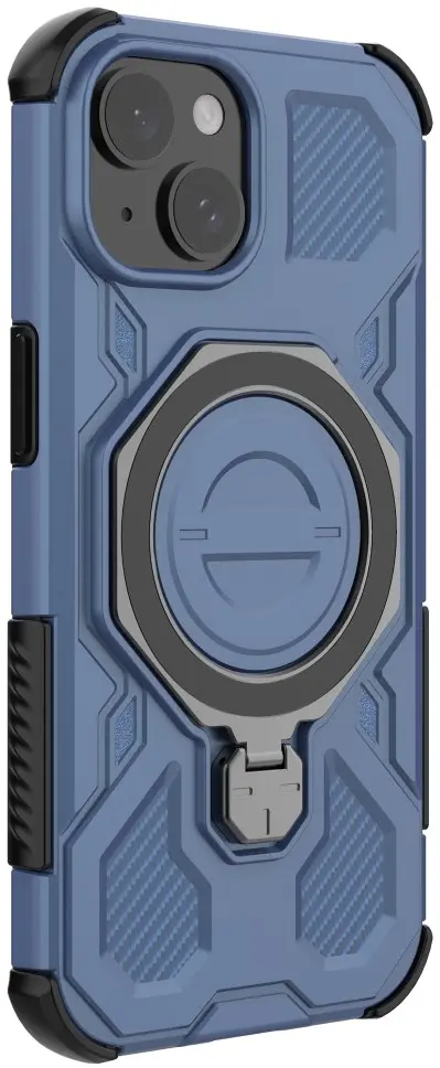 Apple iPhone 15 Hoesje MagSafe 360° Standaard Blauw afbeelding 8