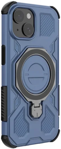 Apple iPhone 15 Hoesje MagSafe 360° Standaard Blauw afbeelding 8