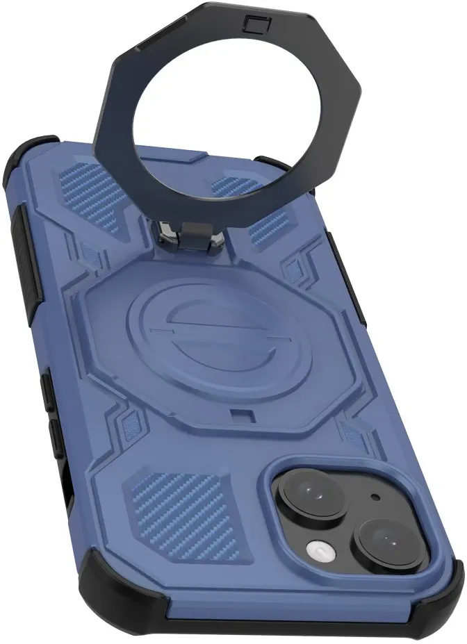 Apple iPhone 15 Hoesje MagSafe 360° Standaard Blauw afbeelding 11