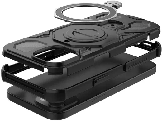 Apple iPhone 15 Hoesje MagSafe 360° Standaard Zwart afbeelding 13