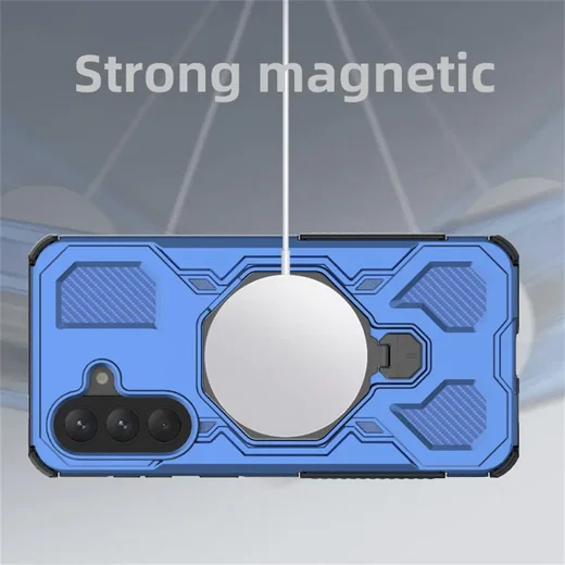 Samsung Galaxy A57 Hoesje MagSafe 360° Standaard Blauw afbeelding 8