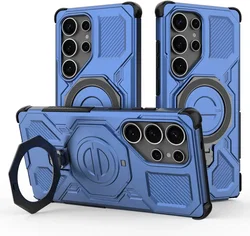 Samsung Galaxy S25 Ultra Hoesje MagSafe 360° Standaard Blauw afbeelding