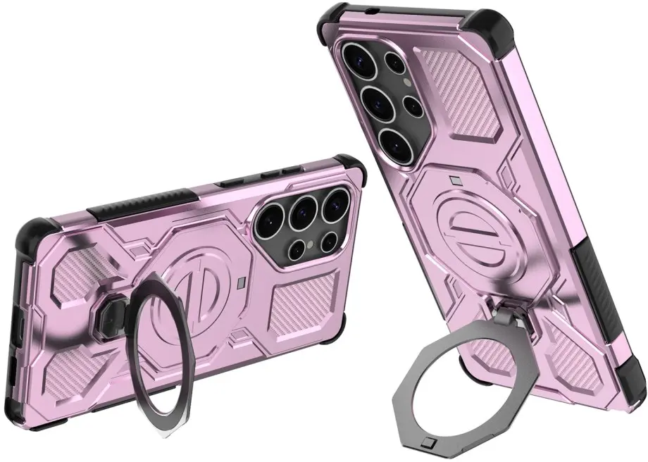 Samsung Galaxy S25 Ultra Hoesje MagSafe 360° Standaard Roze afbeelding 2