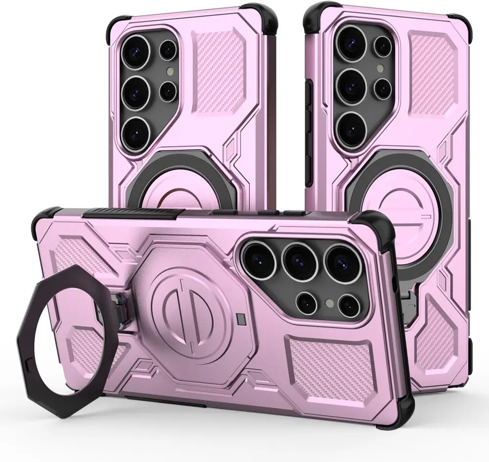 Samsung Galaxy S25 Ultra Hoesje MagSafe 360° Standaard Roze afbeelding 1