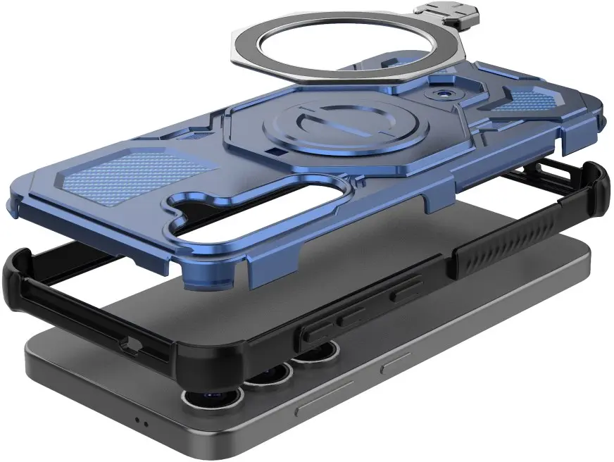 Samsung Galaxy S25 Hoesje MagSafe 360° Standaard Blauw afbeelding 5