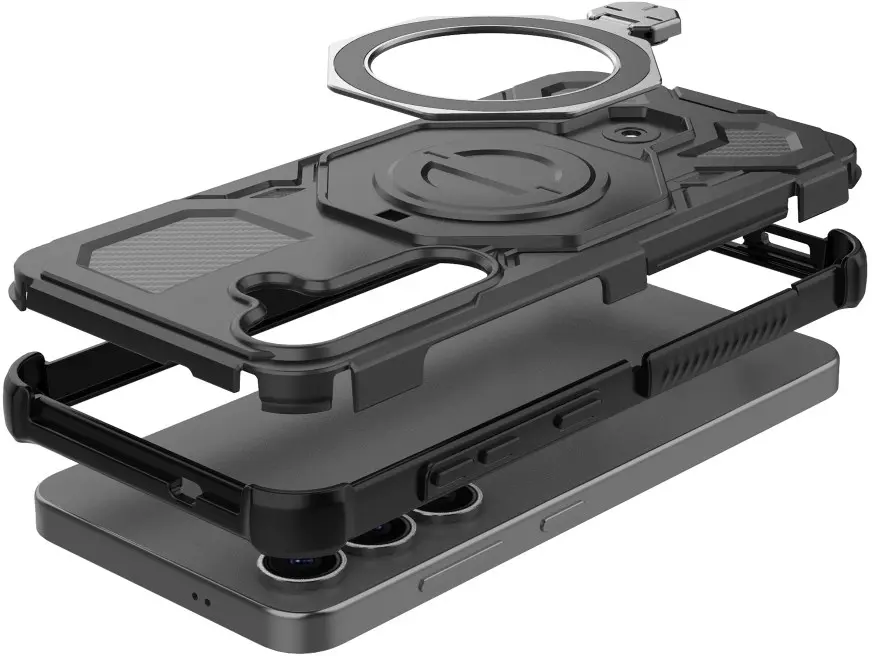 Samsung Galaxy S25 Hoesje MagSafe 360° Standaard Zwart afbeelding 5