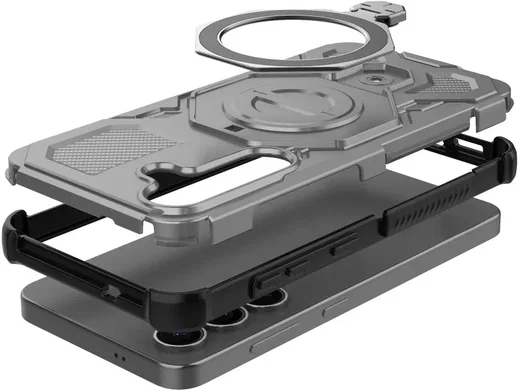 Samsung Galaxy S25 Hoesje MagSafe 360° Standaard Grijs afbeelding 5