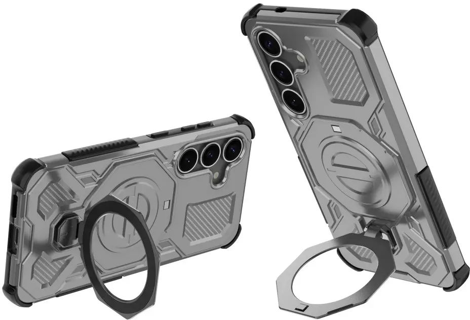 Samsung Galaxy S25 Hoesje MagSafe 360° Standaard Grijs afbeelding 2