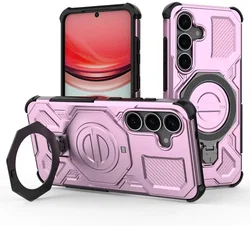 Samsung Galaxy S25 Hoesje MagSafe 360° Standaard Roze afbeelding
