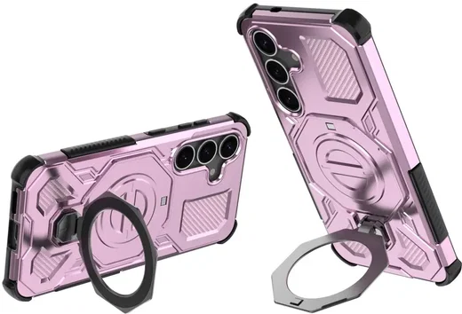Samsung Galaxy S25 Hoesje MagSafe 360° Standaard Roze afbeelding 2