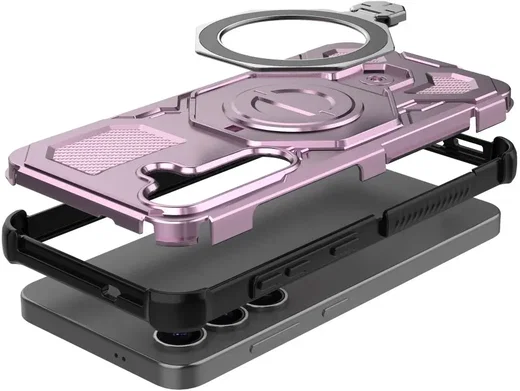 Samsung Galaxy S25 Hoesje MagSafe 360° Standaard Roze afbeelding 5