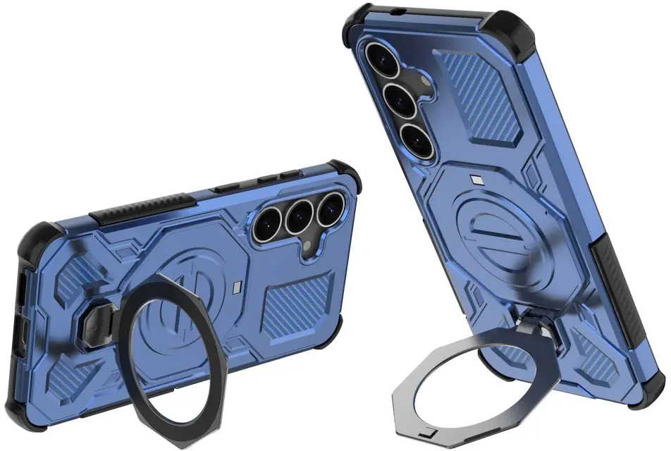 Samsung Galaxy S25 Plus Hoesje MagSafe 360° Standaard Blauw afbeelding 2