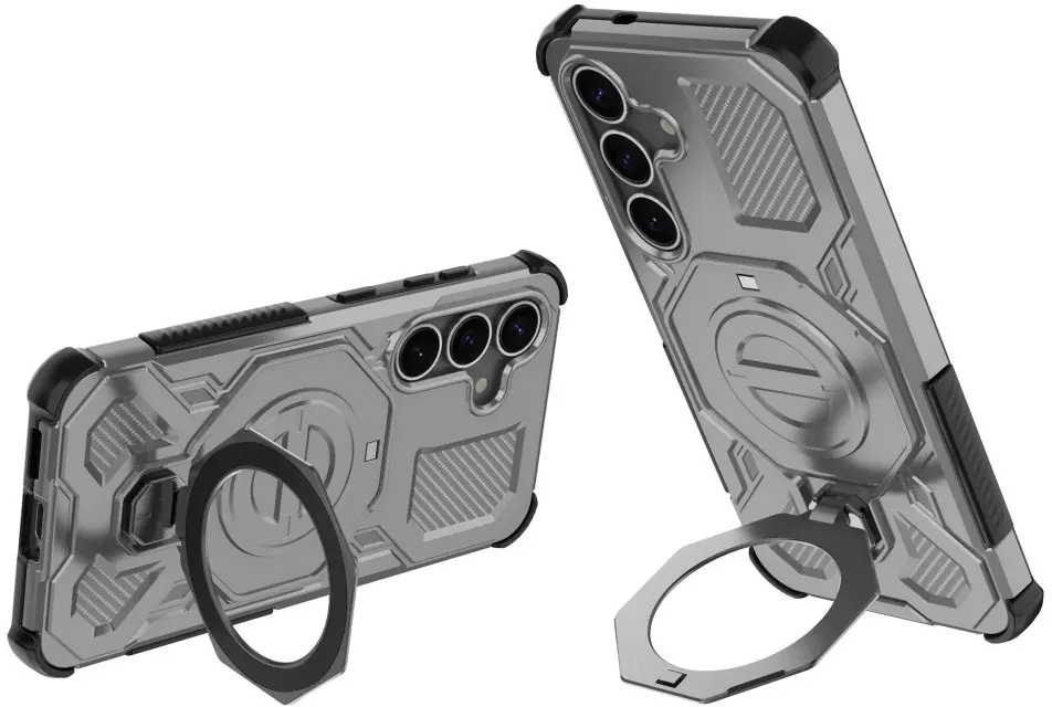 Samsung Galaxy S25 Plus Hoesje MagSafe 360° Standaard Grijs afbeelding 2