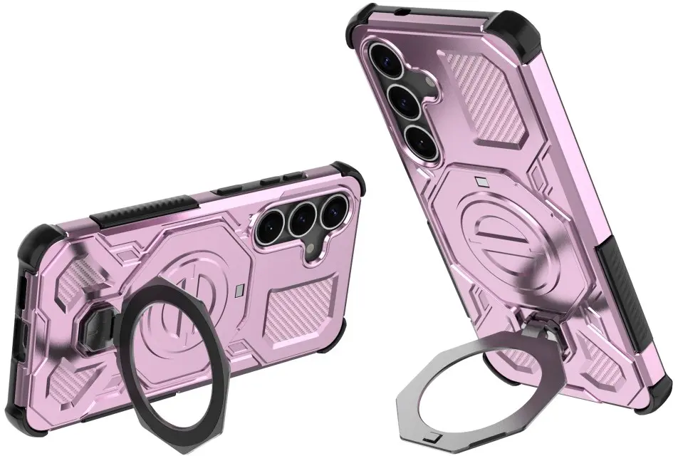 Samsung Galaxy S25 Plus Hoesje MagSafe 360° Standaard Roze afbeelding 2