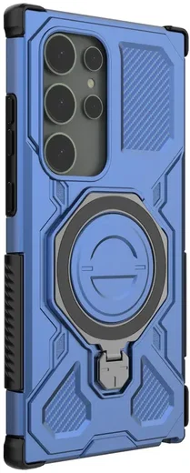 Samsung Galaxy S24 Ultra Hoesje MagSafe 360° Standaard Blauw afbeelding 7
